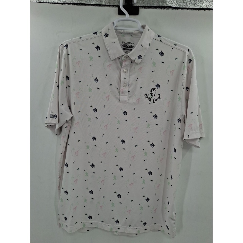 Straight Down Mens‎ XL Performance AOP Golf Polo Shirt